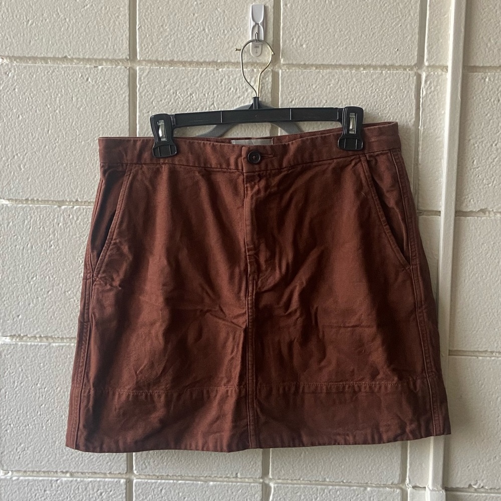 Everlane Cotton Canvas Stamp A-Line Mini Skirt Size 12